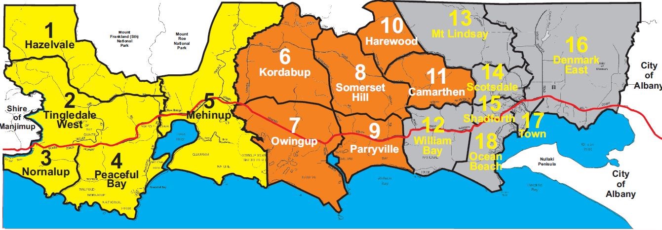 Bush Fire Brigades Districts Map